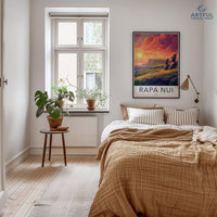 Rapa Nui Poster | Chile Wall Art | South America Decor