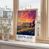 Rapa Nui Poster | Chile Wall Art | South America Decor