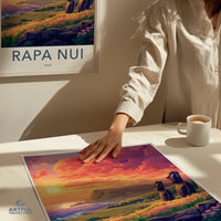 Rapa Nui Poster | Chile Wall Art | South America Decor