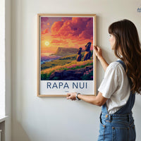 Rapa Nui Poster | Chile Wall Art | South America Decor