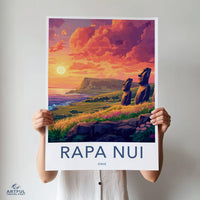 Rapa Nui Poster | Chile Wall Art | South America Decor