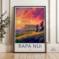 Rapa Nui Poster | Chile Wall Art | South America Decor