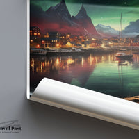 Reykjavik Poster | Aurora Borealis | Iceland Wall Art