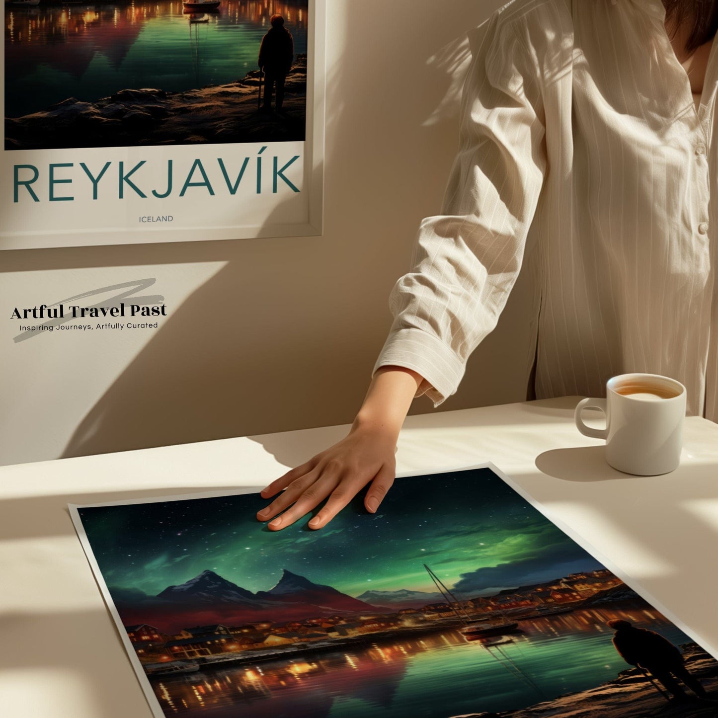 Reykjavik Poster | Aurora Borealis | Iceland Wall Art
