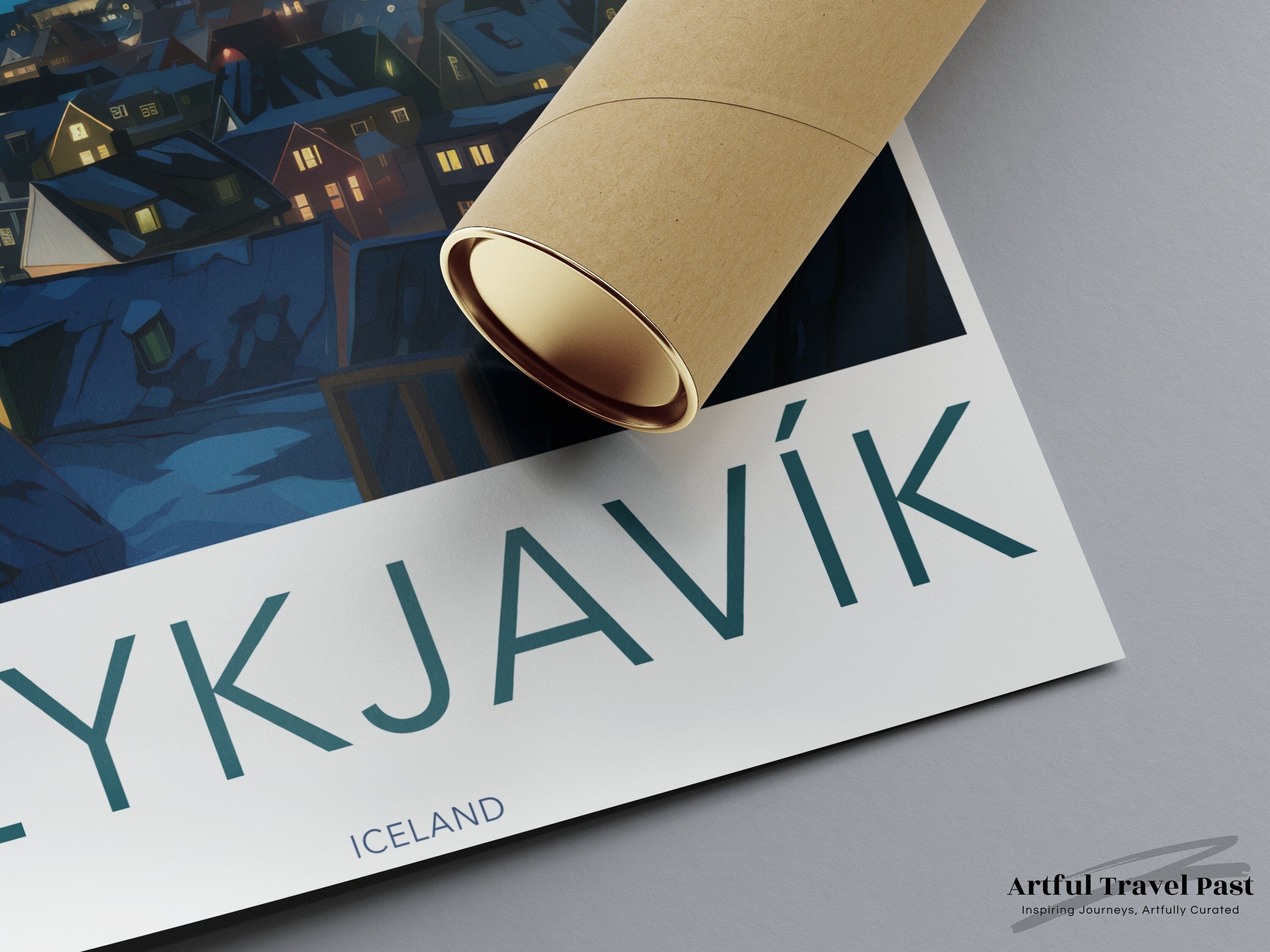 Reykjavik Poster | Northern Lights Art | Iceland Wall Art