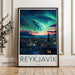 Reykjavik Poster | Northern Lights Art | Iceland Wall Art
