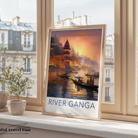 River Ganga Poster | Uttar Pradesh Wall Art | India Decor