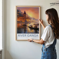 River Ganga Poster | Uttar Pradesh Wall Art | India Decor