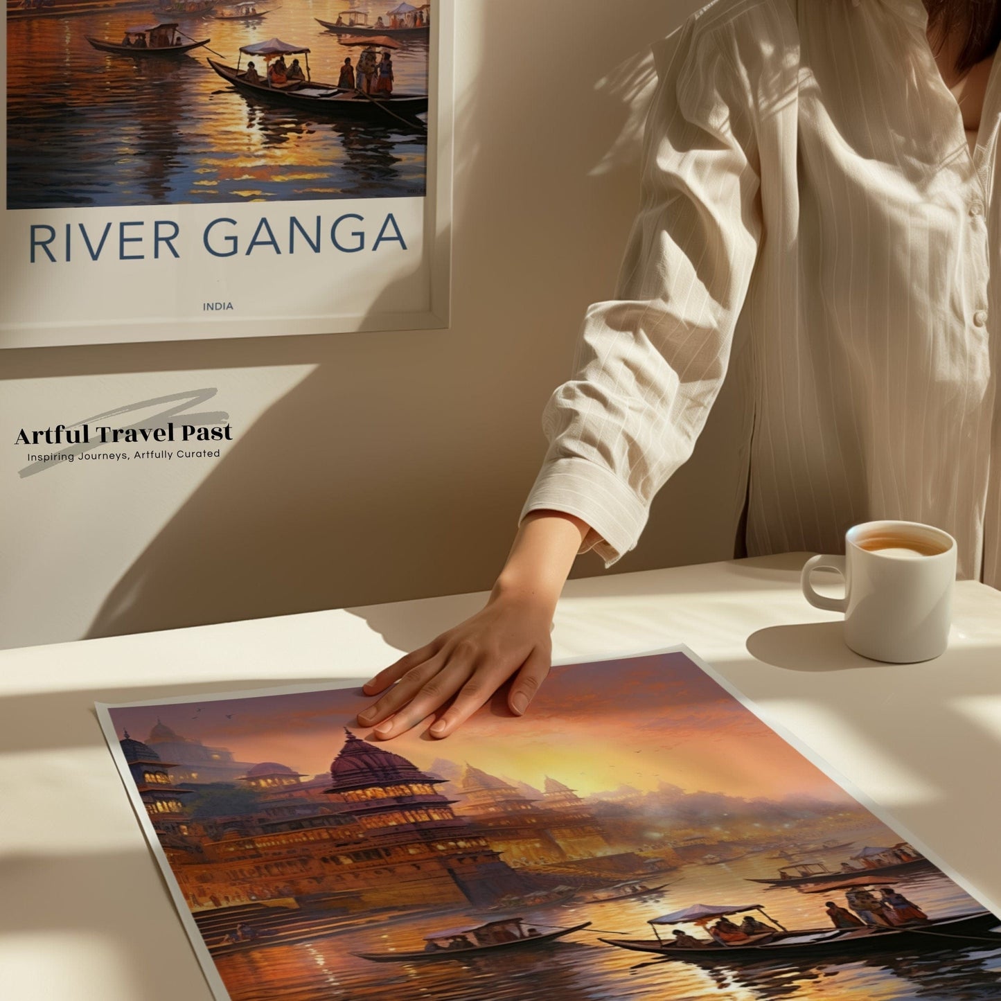 River Ganga Poster | Uttar Pradesh Wall Art | India Decor