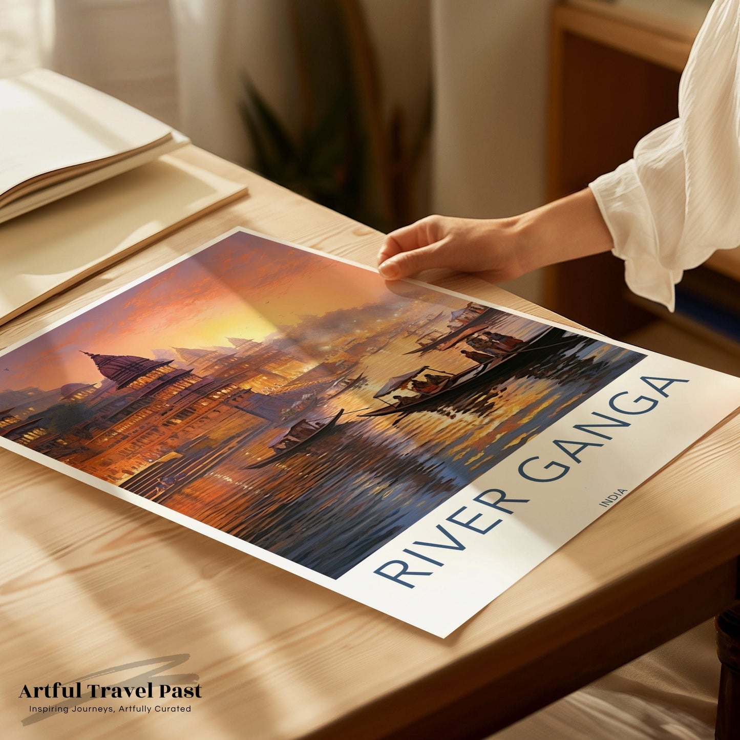River Ganga Poster | Uttar Pradesh Wall Art | India Decor