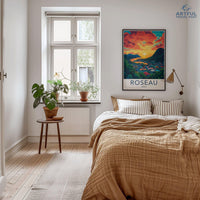 Roseau Poster | Dominica Wall Art | Caribbean Decor