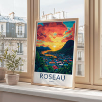 Roseau Poster | Dominica Wall Art | Caribbean Decor
