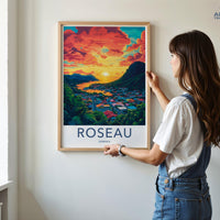 Roseau Poster | Dominica Wall Art | Caribbean Decor
