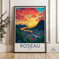 Roseau Poster | Dominica Wall Art | Caribbean Decor