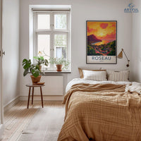 Roseau Poster | Dominica Wall Art | Caribbean Decor