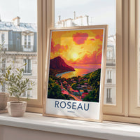 Roseau Poster | Dominica Wall Art | Caribbean Decor