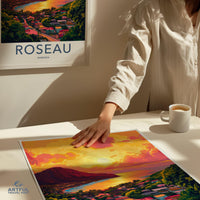 Roseau Poster | Dominica Wall Art | Caribbean Decor