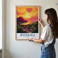 Roseau Poster | Dominica Wall Art | Caribbean Decor