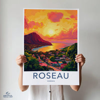 Roseau Poster | Dominica Wall Art | Caribbean Decor