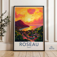Roseau Poster | Dominica Wall Art | Caribbean Decor