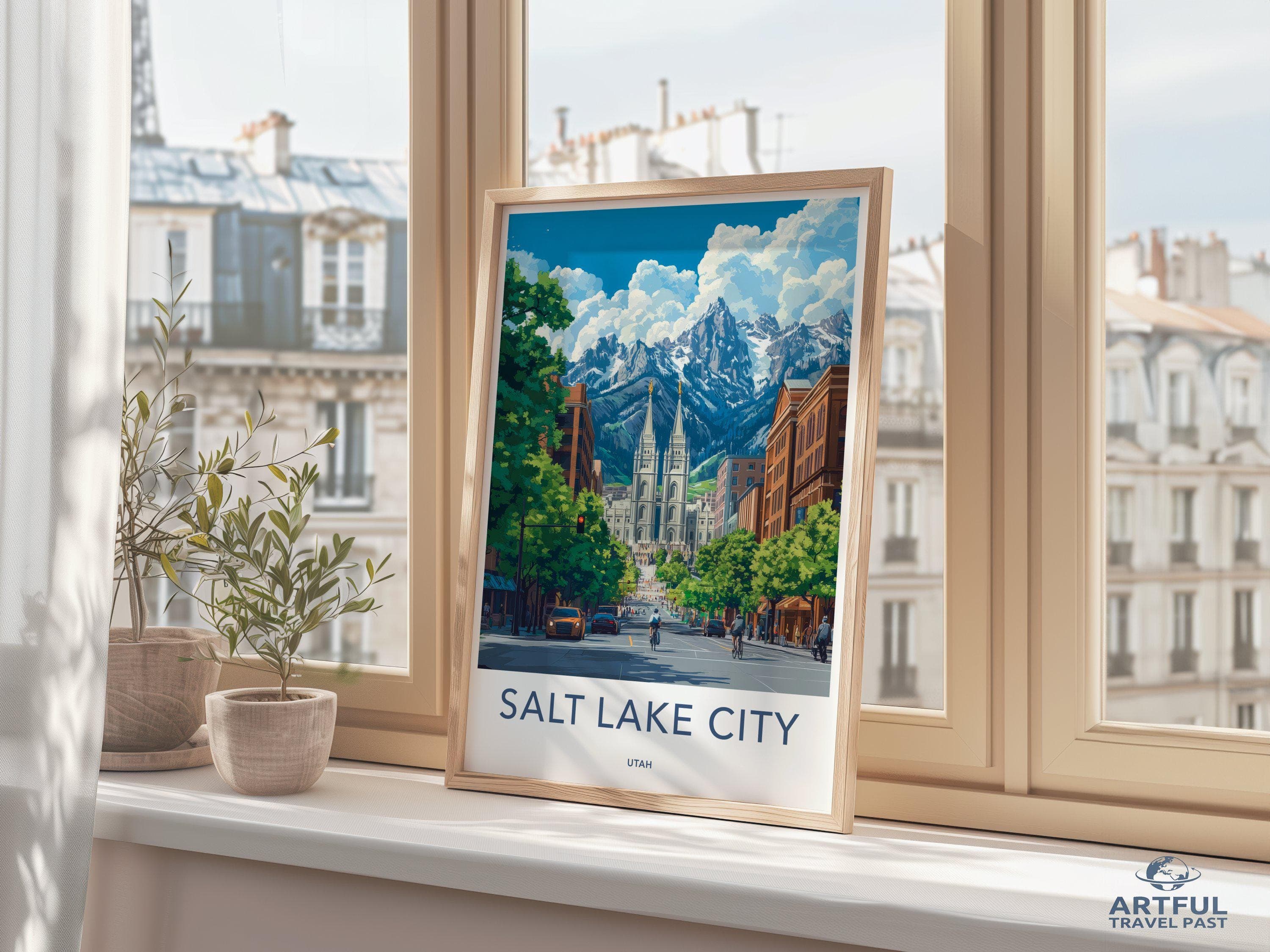 Salt Lake City  Poster - Utah Wall Art