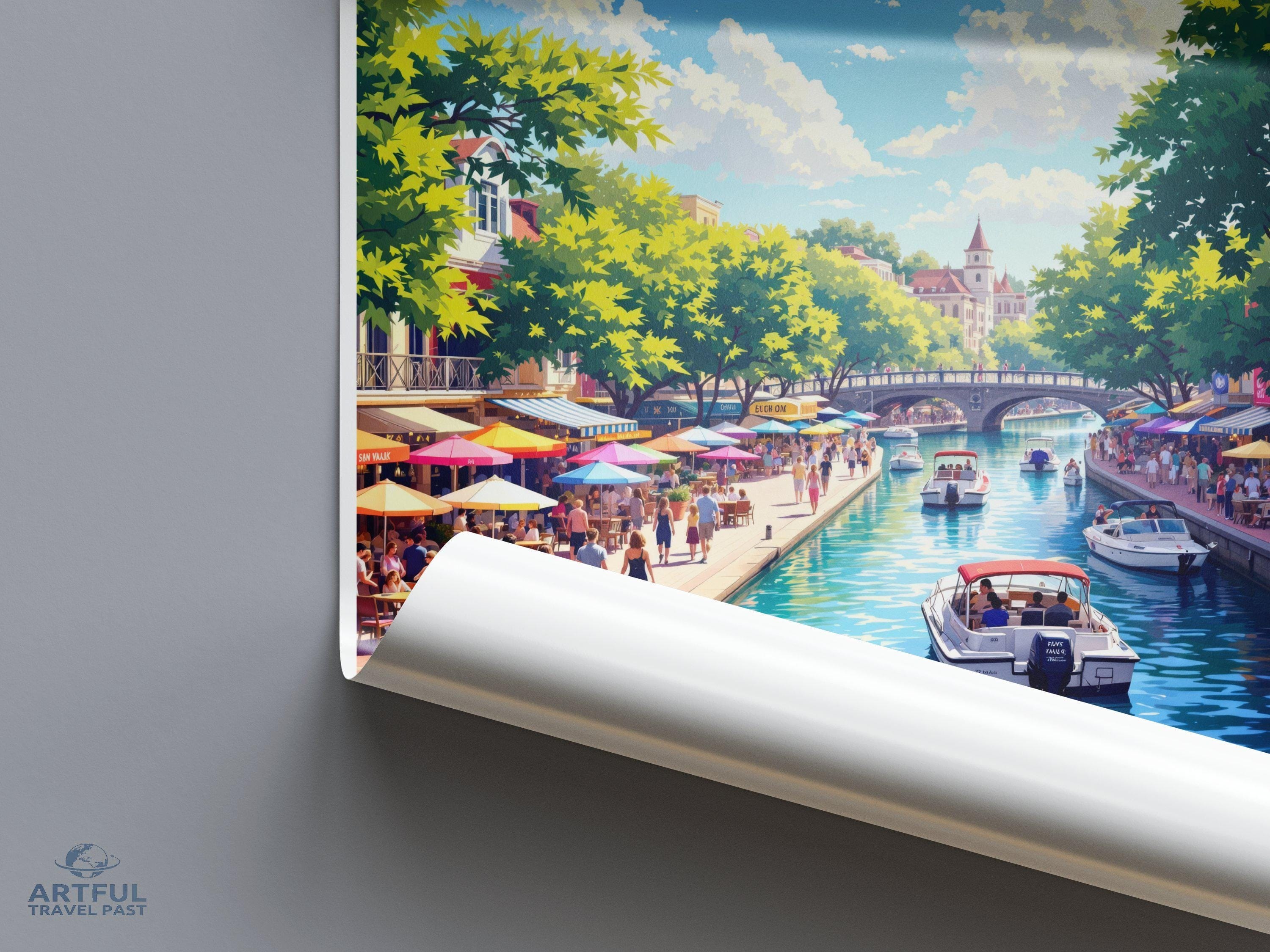 San Antonio Poster | Texas Wall Art | America Decor