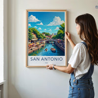 San Antonio Poster | Texas Wall Art | America Decor