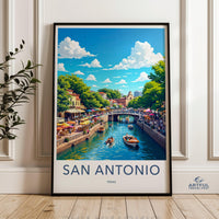 San Antonio Poster | Texas Wall Art | America Decor