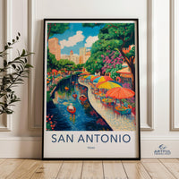 San Antonio Poster | Texas Wall Art | America Decor