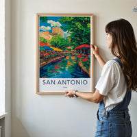 San Antonio Poster | Texas Wall Art | America Decor