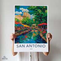 San Antonio Poster | Texas Wall Art | America Decor