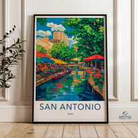 San Antonio Poster | Texas Wall Art | America Decor