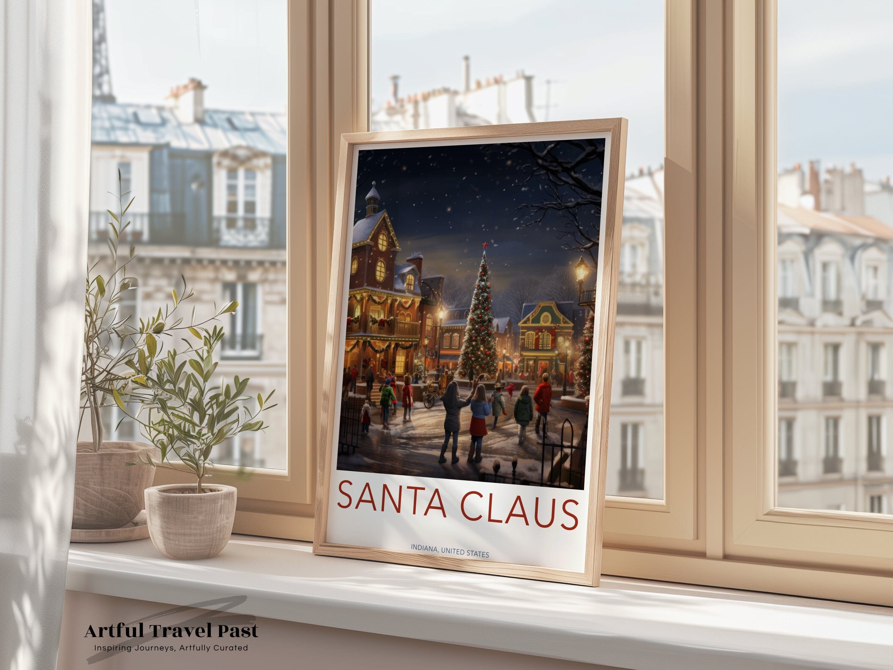 Santa Claus Poster | Indiana Wall Art | America Decor