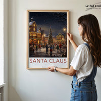 Santa Claus Poster | Indiana Wall Art | America Decor