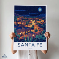 Santa Fe Poster | New Mexico Wall Art | North America Decor