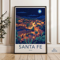 Santa Fe Poster | New Mexico Wall Art | North America Decor