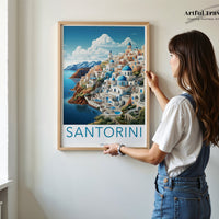 Santorini Poster | Greece Wall Art | Balkans Decor