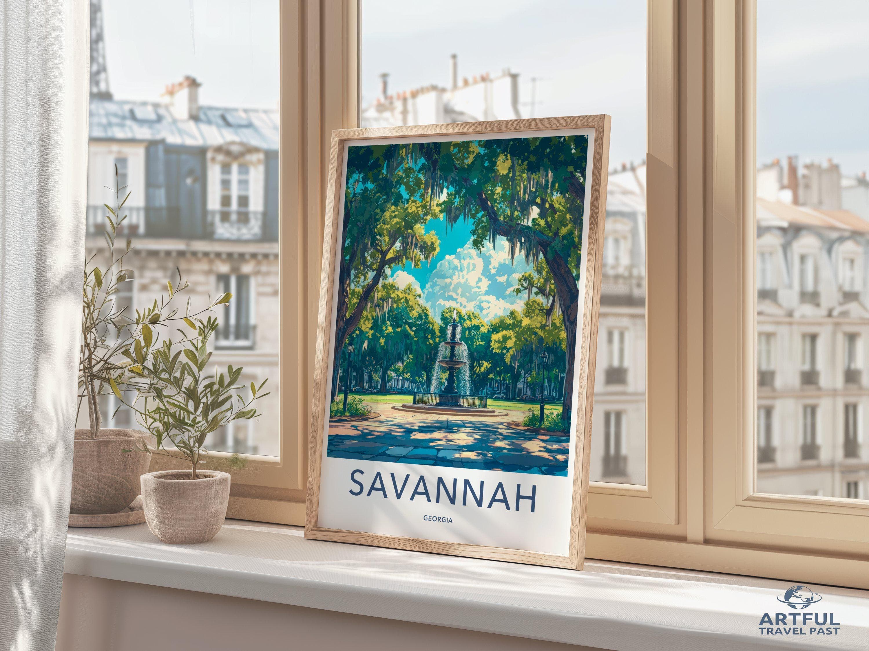 Savannah Poster | Georgia Wall Art | America Decor