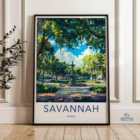 Savannah Poster | Georgia Wall Art | America Decor