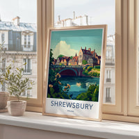 Shrewsbury Poster | England Wall Art | UK Decor