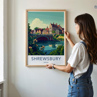 Shrewsbury Poster | England Wall Art | UK Decor