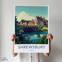 Shrewsbury Poster | England Wall Art | UK Decor