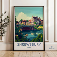 Shrewsbury Poster | England Wall Art | UK Decor