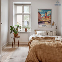 Sibiu Poster | Romania Wall Art | Europe Decor