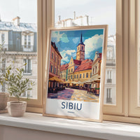 Sibiu Poster | Romania Wall Art | Europe Decor