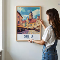 Sibiu Poster | Romania Wall Art | Europe Decor