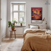 Sibiu Poster | Romania Wall Art | Europe Decor