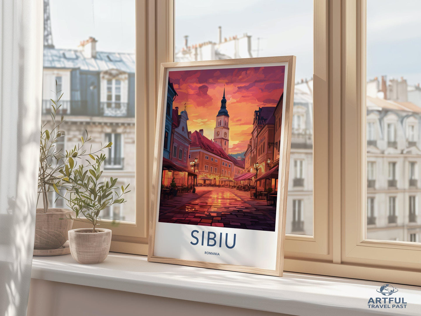 Sibiu Poster | Romania Wall Art | Europe Decor