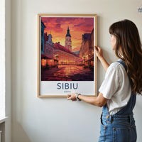 Sibiu Poster | Romania Wall Art | Europe Decor