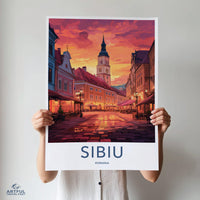 Sibiu Poster | Romania Wall Art | Europe Decor